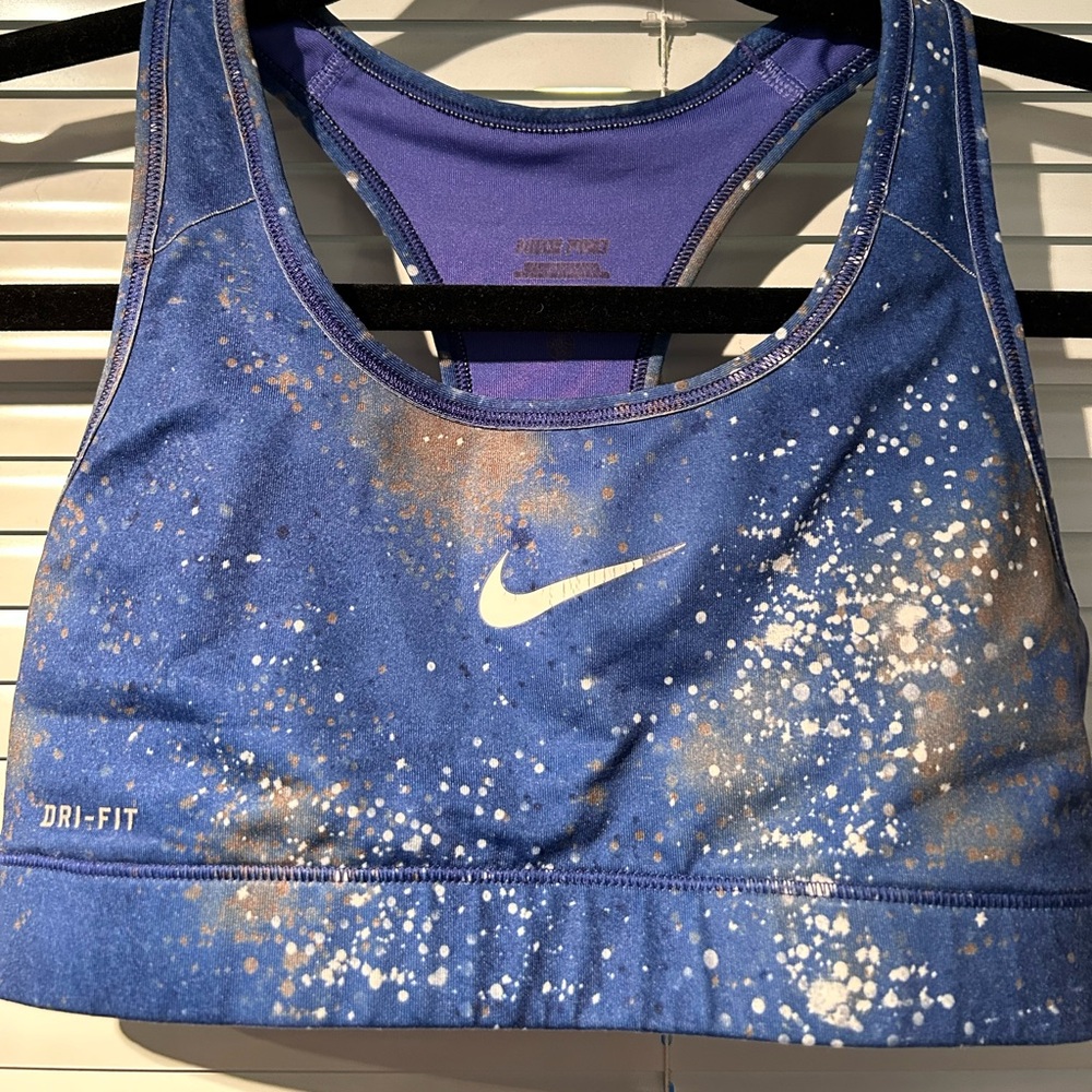 Blue galaxy sports bra